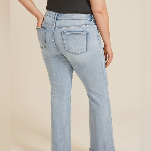 KanCan Light Wash Frayed Raw Hem Bootcut High Rise Jeans Size 18 - Picture 2 of 9